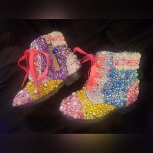 Custom bling rhinestones taylor swift bejeweled inspired girls boots 8c